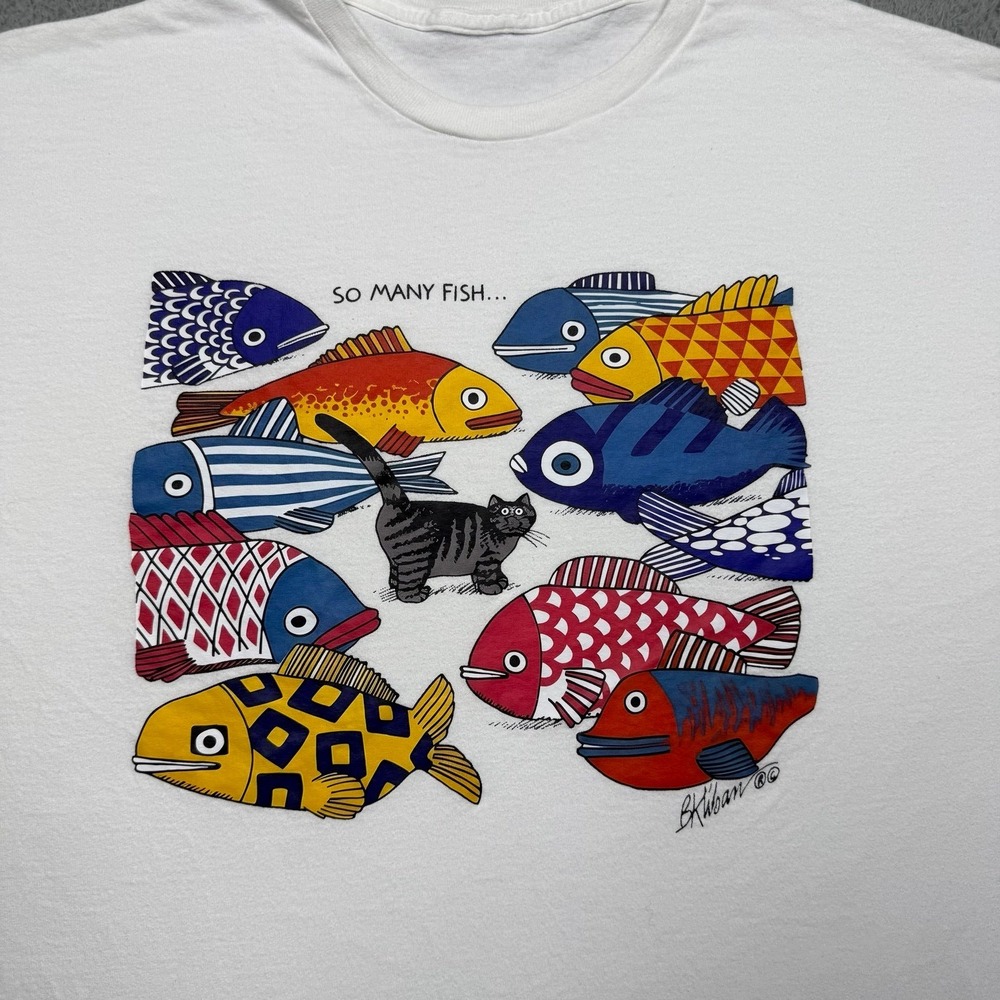 B. Kliban Cat So Many Fish T-shirt - Picture 3 of 4